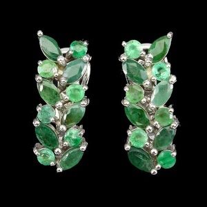 Elegant Genuine Emerald Earrings